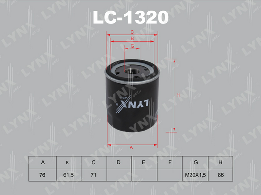 Масляный фильтр LYNX LC1320