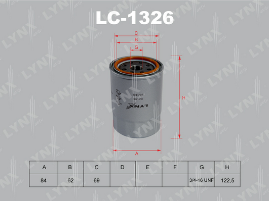 Масляный фильтр LYNX LC1326