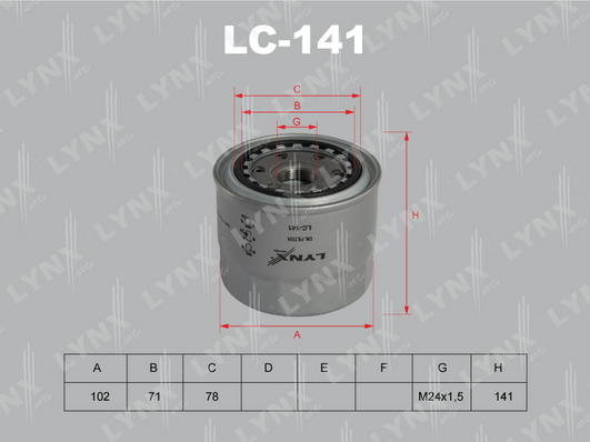 Масляный фильтр LYNX LC141