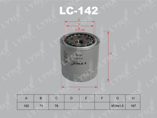 Масляный фильтр LYNX LC142