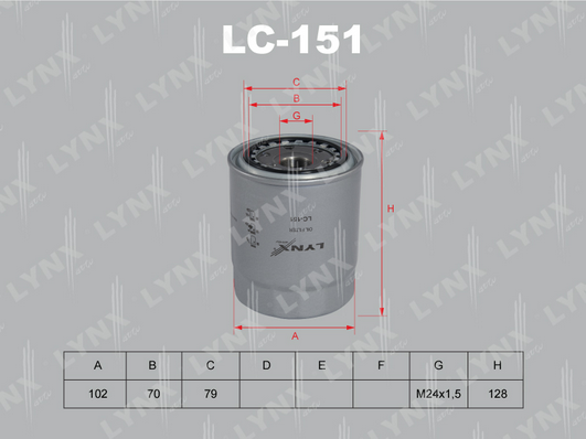 Масляный фильтр LYNX LC151