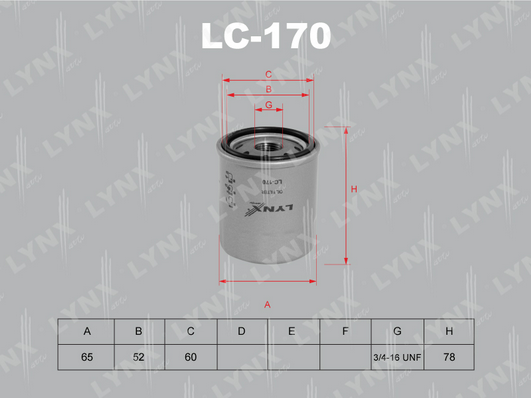 Масляный фильтр LYNX LC170