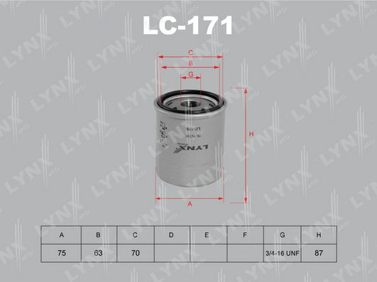 Масляный фильтр LYNX LC171