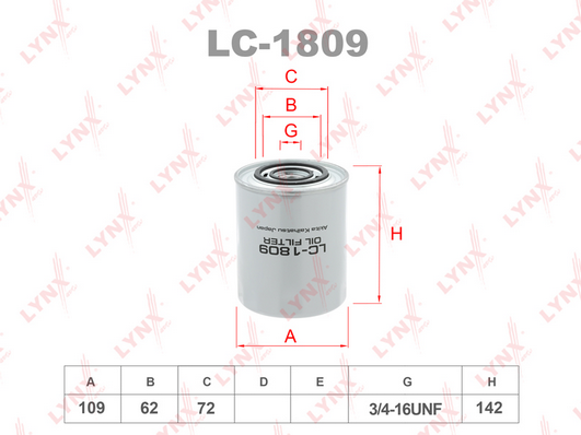 Масляный фильтр LYNX LC1809