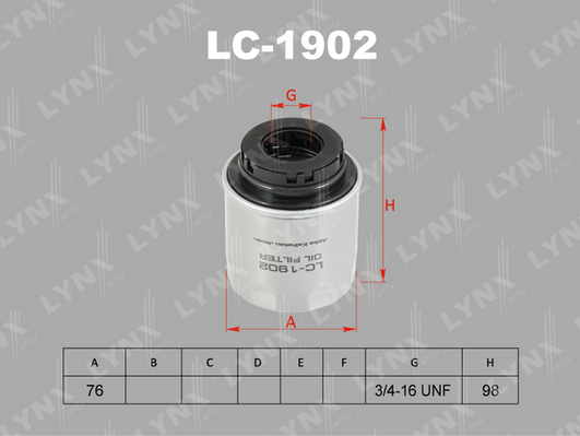 Масляный фильтр LYNX LC1902