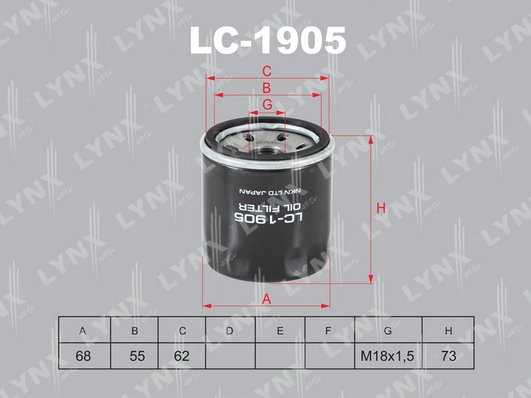 Масляный фильтр LYNX LC1905