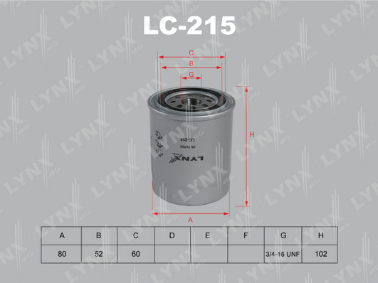Масляный фильтр LYNX LC215