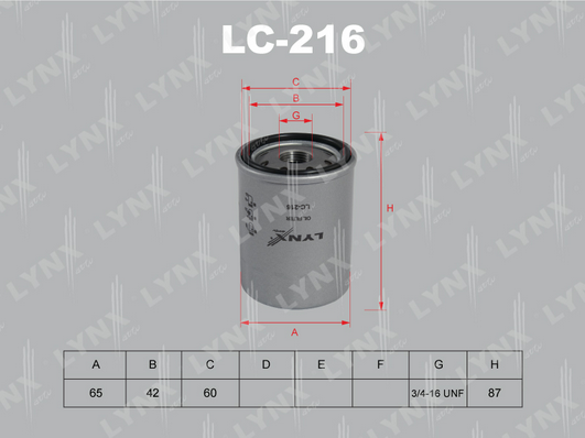 Масляный фильтр LYNX LC216
