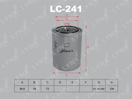 Масляный фильтр LYNX LC241
