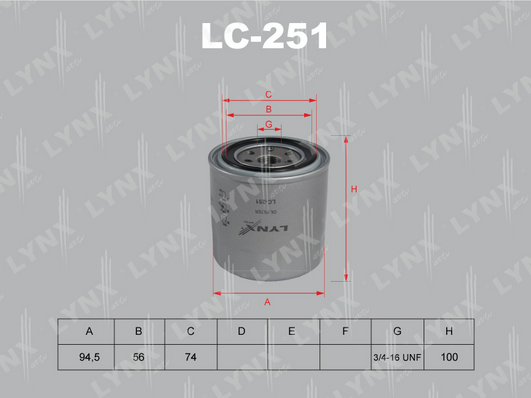 Масляный фильтр LYNX LC251