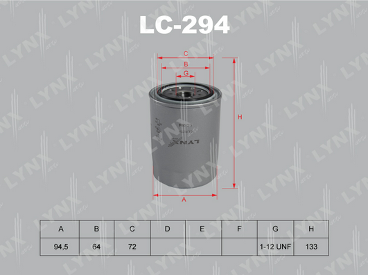 Масляный фильтр LYNX LC294