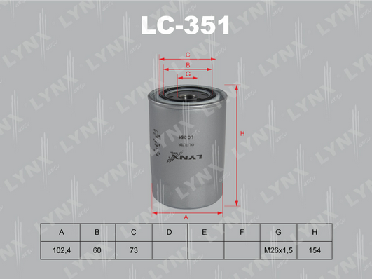 Масляный фильтр LYNX LC351