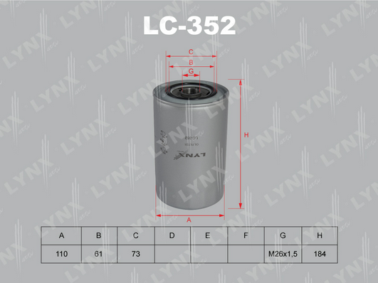 Масляный фильтр LYNX LC352