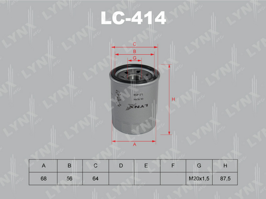 Масляный фильтр LYNX LC414