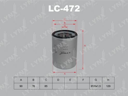 Масляный фильтр LYNX LC472
