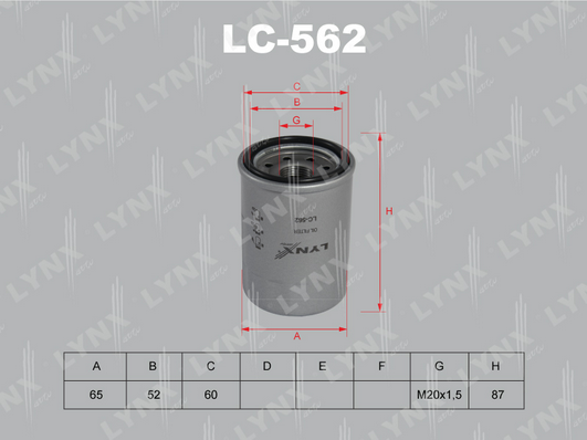 Масляный фильтр LYNX LC562