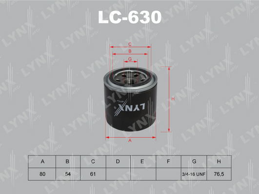 Масляный фильтр LYNX LC630