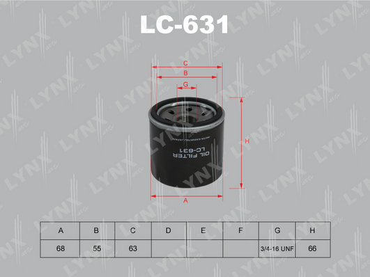 Масляный фильтр LYNX LC631