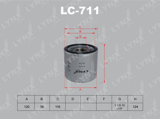 Масляный фильтр LYNX LC711