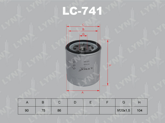 Масляный фильтр LYNX LC741