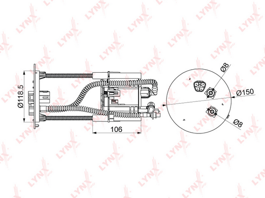 Топливный фильтр LYNX LF1003M