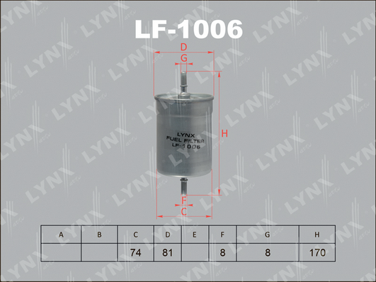 Топливный фильтр LYNX LF1006