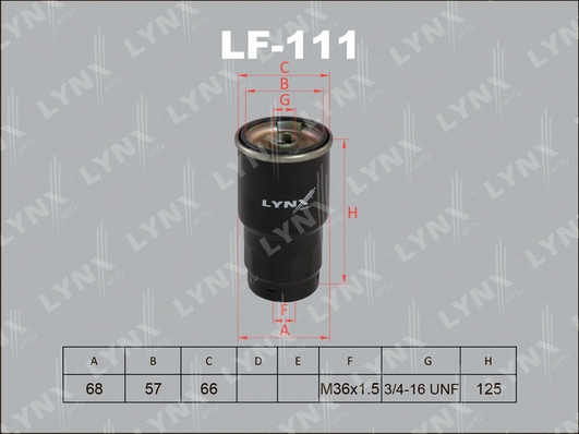 Топливный фильтр LYNX LF111