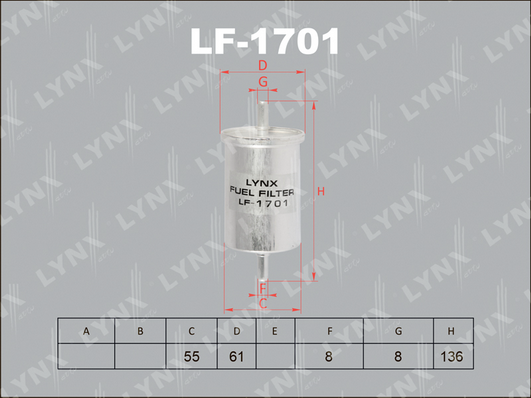 Топливный фильтр LYNX LF1701
