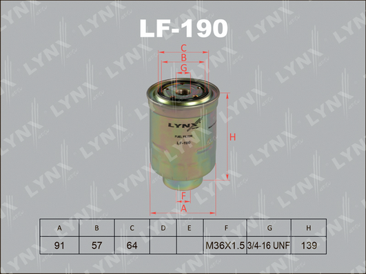 Топливный фильтр LYNX LF190