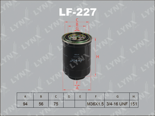 Топливный фильтр LYNX LF227
