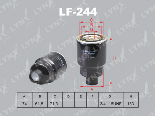Топливный фильтр LYNX LF244