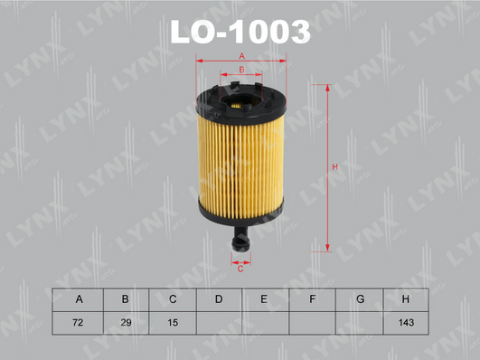 Масляный фильтр LYNX LO1003