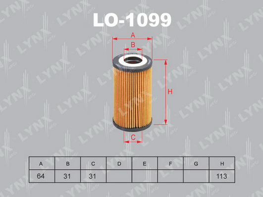 Масляный фильтр LYNX LO1099