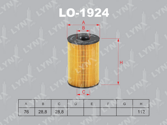 Масляный фильтр LYNX LO1924