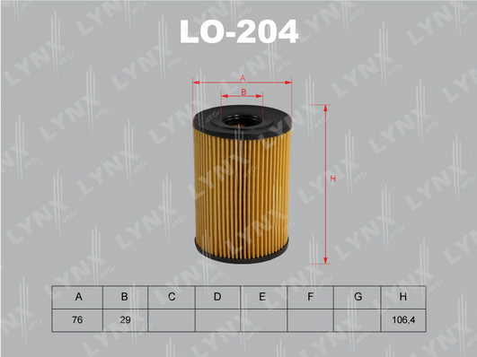 Масляный фильтр LYNX LO204