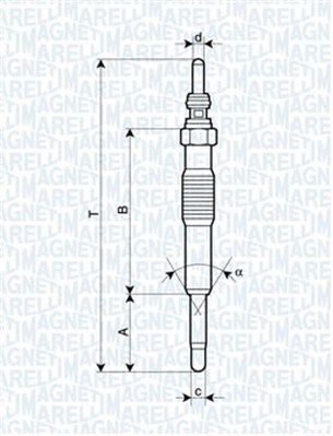 Свеча накаливания MAGNETI MARELLI 062900027304