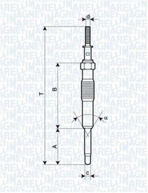 Свеча накаливания MAGNETI MARELLI 062900034304