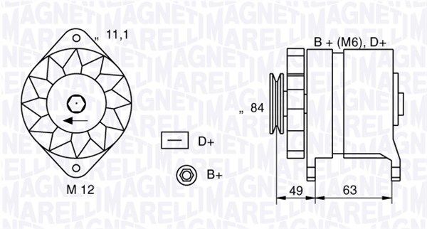 Генератор MAGNETI MARELLI 063321044010