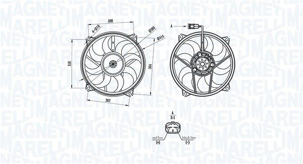 Вентилятор, охлаждение двигателя MAGNETI MARELLI 069422708010