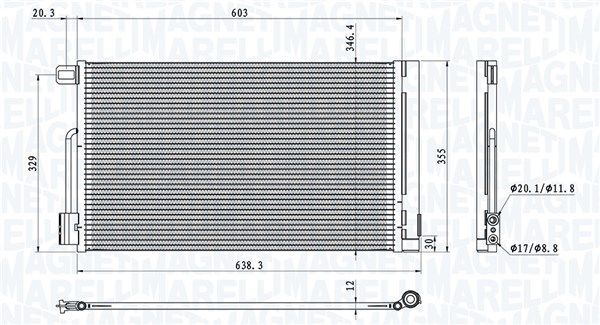 Конденсатор, кондиционер MAGNETI MARELLI 350203611000