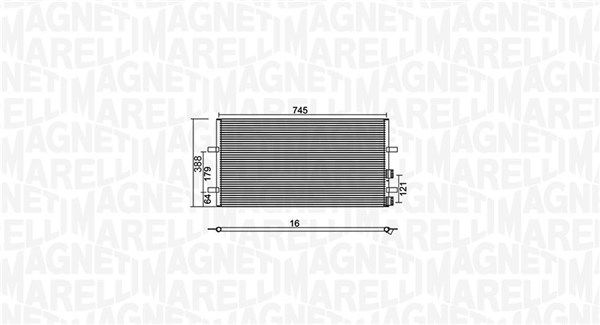 Конденсатор, кондиционер MAGNETI MARELLI 350203740000