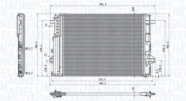 Конденсатор, кондиционер MAGNETI MARELLI 350203758000