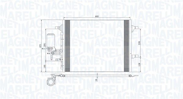 Конденсатор, кондиционер MAGNETI MARELLI 350203789000