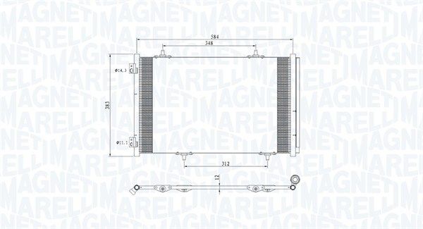 Конденсатор, кондиционер MAGNETI MARELLI 350203812000