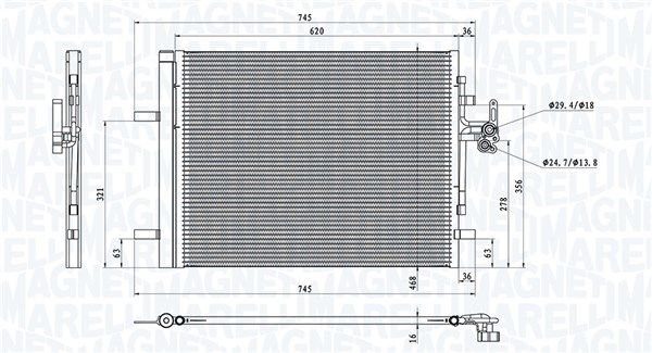Конденсатор, кондиционер MAGNETI MARELLI 350203873000