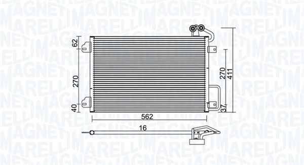 Конденсатор, кондиционер MAGNETI MARELLI 350203938000
