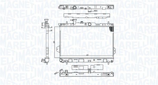 Радиатор, охлаждение двигателя MAGNETI MARELLI 350213110400