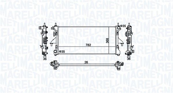 Радиатор, охлаждение двигателя MAGNETI MARELLI 350213126900