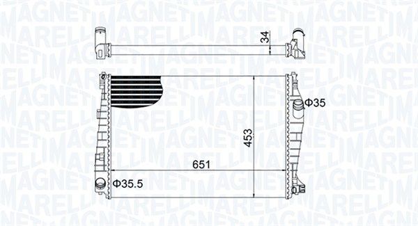 Радиатор, охлаждение двигателя MAGNETI MARELLI 350213152000