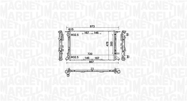 Радиатор, охлаждение двигателя MAGNETI MARELLI 350213152100